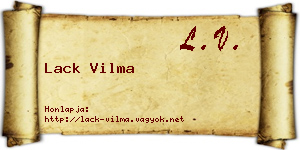 Lack Vilma névjegykártya